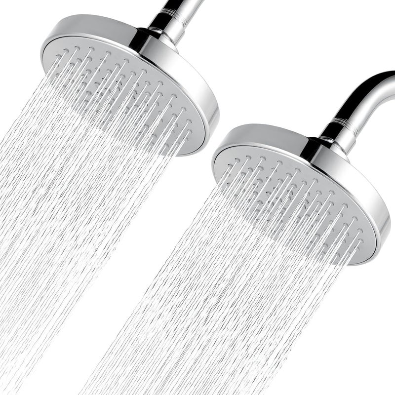 Nuodan High Pressure Shower Head - 4.7“ Powerful Bathroom Pressure Boosting Rain Showerhead - Perfect Universal Replacement for Rainfall Shower Heads (2 Pack, Chrome) - Image 1